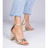 Gemre Golden high block heel sandals Kasedi | ePonuda.com