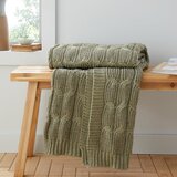 Catherine Lansfield Zelena pletena odeja 130x170 cm Chunky Marl Knit – Cene