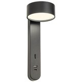  Redo 01-4643 - LED zidna svetiljka SADES LED/6W/230V CRI 90 USB, crna | Eponuda.com