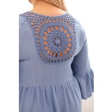 Kesi Włoski Women's Plus Size viscose dress with openwork decoration denim | Shoptok.si