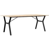 Furnova Jedilna miza Y okvir 200x100x75 cm trdna borovina lito železo, (21946350) | Shoptok.si