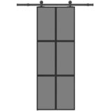  Klizna vrata s priborom 76 x 205 cm kaljeno staklo i aluminij | shoptok.hr