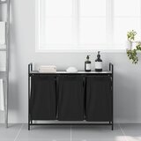  Košara za rublje s 3 pretinca i policom, siva, Sonoma | Shoptok.si