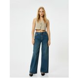 Koton Loose Fit Straight Leg Denim Trousers Cotton With Pocket - Loose Straight Fit Jean cene