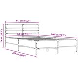  Okvir kreveta smeđi hrast 140x200cm konstruirano drvo i metal | shoptok.hr