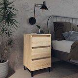  Noćni ormarić s metalnim nogama boja hrasta 40 x 35 x 69 cm | shoptok.hr