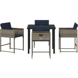  Komplet za jedilnico v vrtu z blazino 5 pcs Siva Poly ratan, (5000045298) | Shoptok.si