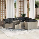 vidaXL 10-dijelni set vrtnih sofa poliratan s jastucima svijetlosivi | shoptok.hr