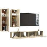  4-dijelni set TV ormarića boja hrasta sonome od iverice | shoptok.hr