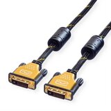 Roline DVI priključni kabel DVI-D 24+1-polni vtič 2.00 m črna\, zlata 11.04.5512 zaščiten\, lahko se privije DVI kabel, (20410862) | Shoptok.si