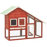  Kavez za zečeve crveno-bijeli 140x63x120 cm od masivne jelovine | shoptok.hr
