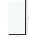 vidaXL Pregrada za tuš ESG 68 x 130 cm crna | shoptok.hr