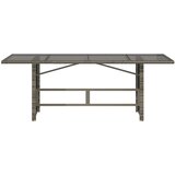  Vrtni stol sa staklenom pločom sivi 190x80x74 cm od poliratana Siva | shoptok.hr