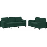  2-dijelni set sofa s jastucima tamnozeleni baršunasti | shoptok.hr