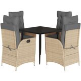 vidaXL 5-dijelni vrtni blagovaonski set od poliratana s jastucima bež | shoptok.hr