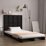  Stensko posteljno vzglavje črno 106x3x91,5 cm trdna borovina, (20738711) | Shoptok.si