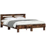 vidaXL Okvir za krevet s uzglavljem boja hrasta 140x190 cm drveni Cijene