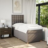  Krevet s oprugama i madracem smeđesivi 100 x 200 cm od tkanine | shoptok.hr