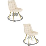  Okretna stolica SORIA 360, svijetlo bež baršun, zlatne metalne noge, set 2 kom | shoptok.hr