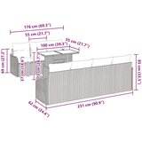  Sjedeća garnitura za vrt 8 kom. Bež poliratan 100 x 55 x 73 cm | shoptok.hr