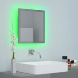  LED kupaonsko ogledalo visoki sjaj sivo 40x8,5x37 cm akrilno | shoptok.hr