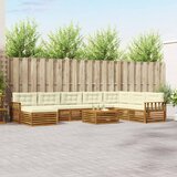  Set vanjskih sofa 9 kom. Prirodna i krem Čvrsto drvo akacije | shoptok.hr
