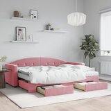  Dnevni krevet na razvlačenje ružičasti 80 x 200 cm baršunasti | shoptok.hr