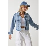 Women's Medium Blue Wide Pocket Denim Jacket | shoptok.hr