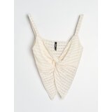 Sinsay Ažurni crop top s dekorativnim naborima | shoptok.hr