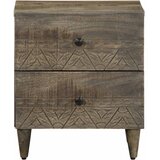  Noćni ormarić svijetlo sivi 40x33x46 cm Puno drvo Mango | shoptok.hr