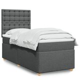 vidaXL Box spring postelja z vzmetnico temno siva 90x200 cm blago Cene