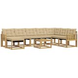 vidaXL Zunanja garnitura za sedenje z blazino 9 pcs Bela in bež, (5000281995) | Shoptok.si