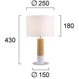  Stona lampa CARROL 1xE27/40W/230V bela/braon | Eponuda.com