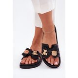 Boto Women's Slippers With Bow And Golden Brooch Black Lynara | shoptok.hr