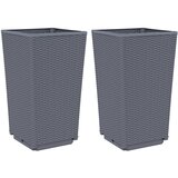 Maison Chic Vrtna cvetlična korita - Cvetlični Lonec 2 kosa siva 32,5x32,5x57 cm PP, (21788542) Cene