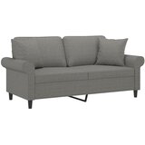  Dvosjed s jastucima tamnosivi 140 cm od tkanine | shoptok.hr