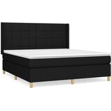 Box spring postelja z vzmetnico črna 160x200 cm blago, (20791076) | Shoptok.si