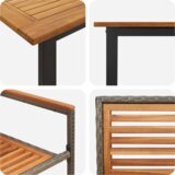  7-dijelni vrtni blagovački set sivi polirat Acacia | shoptok.hr