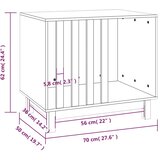  Kućica za pse bijela 70 x 50 x 62 cm od masivne borovine | shoptok.hr