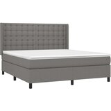 Box spring postelja z vzmetnico LED temno siva 180x200 cm blago, (21118434) | Shoptok.si