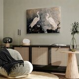  Slika - Herons and cherry blossoms - oriental-style illustration depicting birds 120x80 Akustična | shoptok.hr