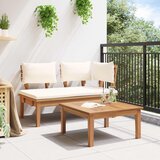 Vrtna klupa i set stolica 2 pcs Krema i smeđa | Eponuda.com