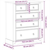  Ladičar Corona 92 x 48 x 114 cm od masivne borovine | shoptok.hr