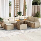 vidaXL 9-dijelni set vrtnih sofa s jastucima bež od poliratana | shoptok.hr