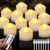 12x polnilne LED čajne svečke z daljincem in časovnikom