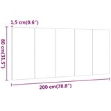 vidaXL Uzglavlje za krevet crno 200x1,5x80 cm od konstruiranog drva | shoptok.hr