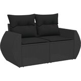  The living store vrtni kavč dvosed z blazinami črn poli ratan - vrtni kavč, (21444000) | Shoptok.si