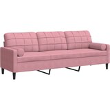  Trosjed s ukrasnim jastucima ružičasti 210 cm baršunasti | shoptok.hr