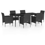  7-dijelni vrtni blagovaonski set s jastucima crni | shoptok.hr