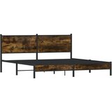 Metalni okvir kreveta bez madraca dimljeni hrast 180x200 cm | shoptok.hr